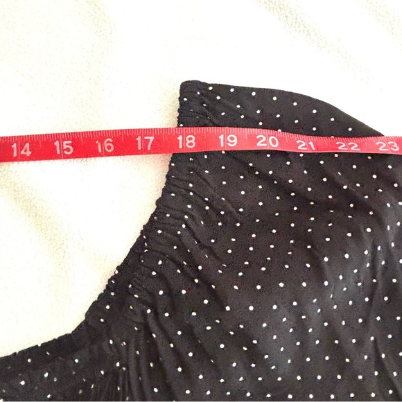 NWT GAP Black/Polkadot Rayon Square Neck Off Shoulder Peplum Peasant Top (XXL) - Picture 5 of 15